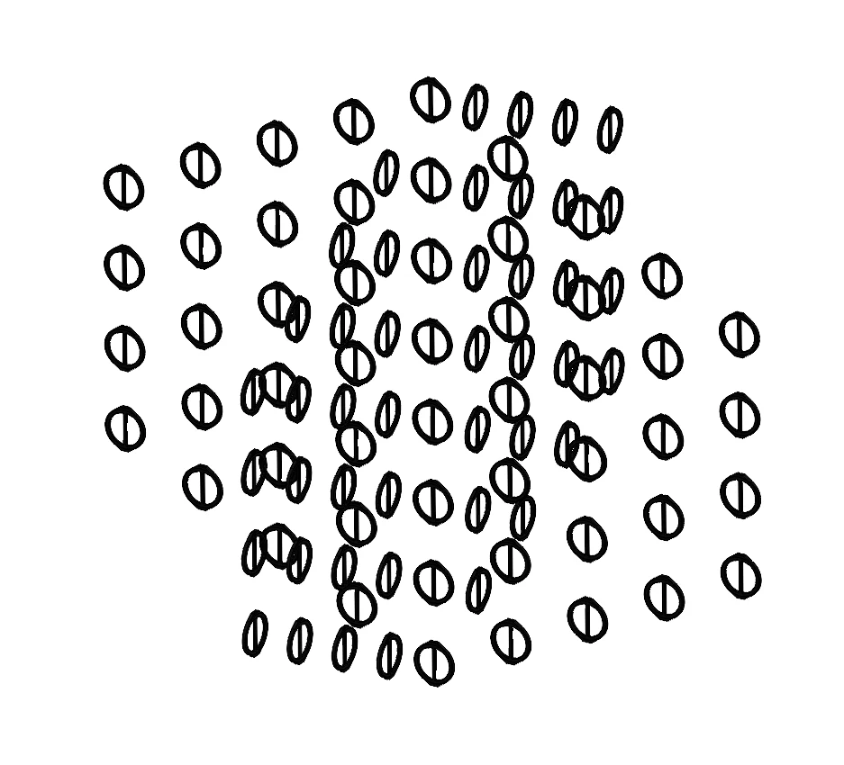 Sketch of the 96 pixels arranged as two intersecting hexagonal planes