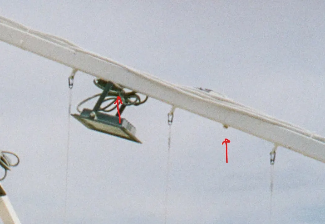 A UV panel bolted to the frame on playa