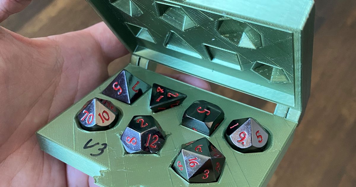 Dnd Dice Chest V4 Print in Place Hinges and Threads No Supports